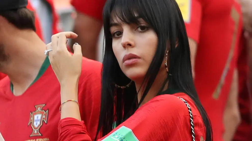Georgina Rodríguez en el partido que ha enfrentado a Portugal con Marruecos.