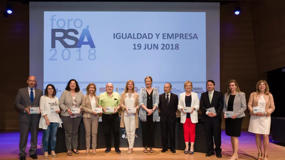 Marta Gastón junto a los ponentes del Foro RSA 2018 sobre Igualdad y Empresa en el Caixaforum.