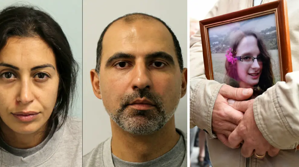 Los condenados: Sabrina Kouider y Ouissem Medouni, y la joven asesinada: Sophie Lionnet