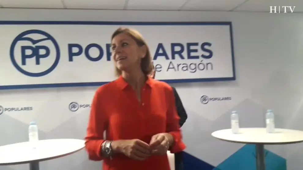 María Dolores de Cospedal, candidata a la presidencia del PP, en Zaragoza