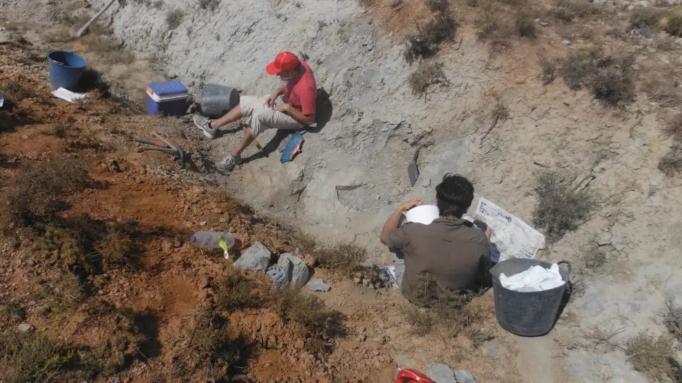 Excavación en el yacimiento de Las Zabacheras 3 en Galve (Teruel)