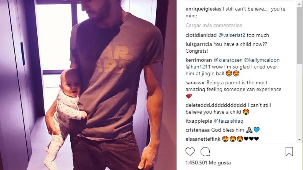 Enrique Iglesias, en una imagen reciente junto a uno de sus mellizos.