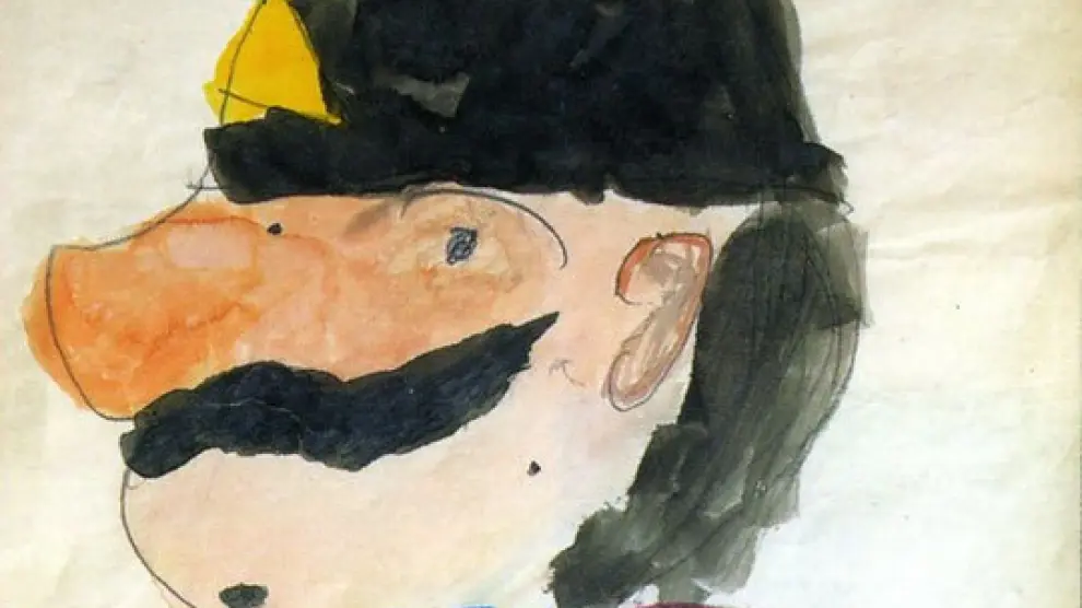 Un dibujo en color del niño Alekséi, que padecía hemofilia.