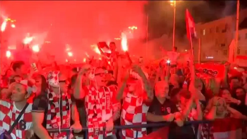 Euforia en la calles de Croacia por la victoria de su selección ante Rusia
