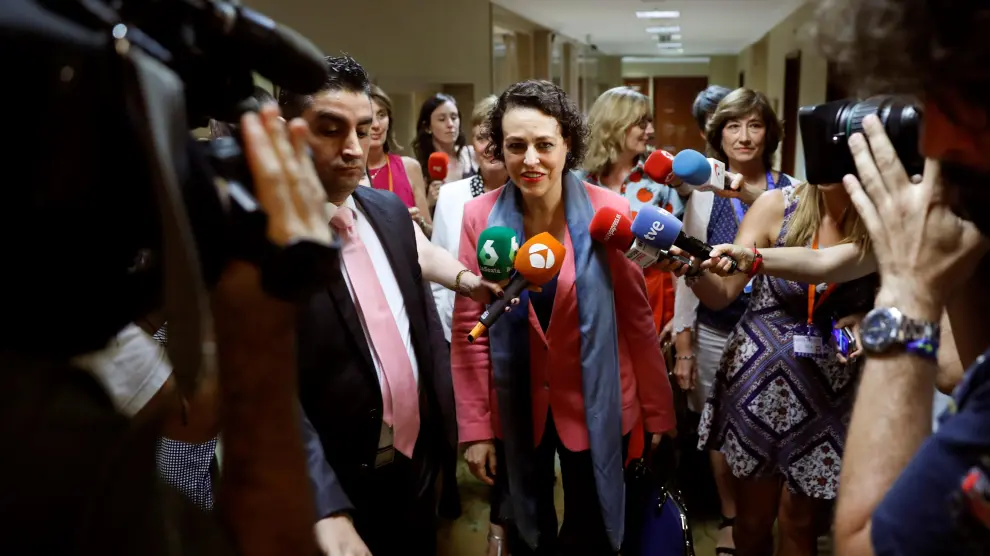 Magdalena Valerio en los pasillos del Congreso.