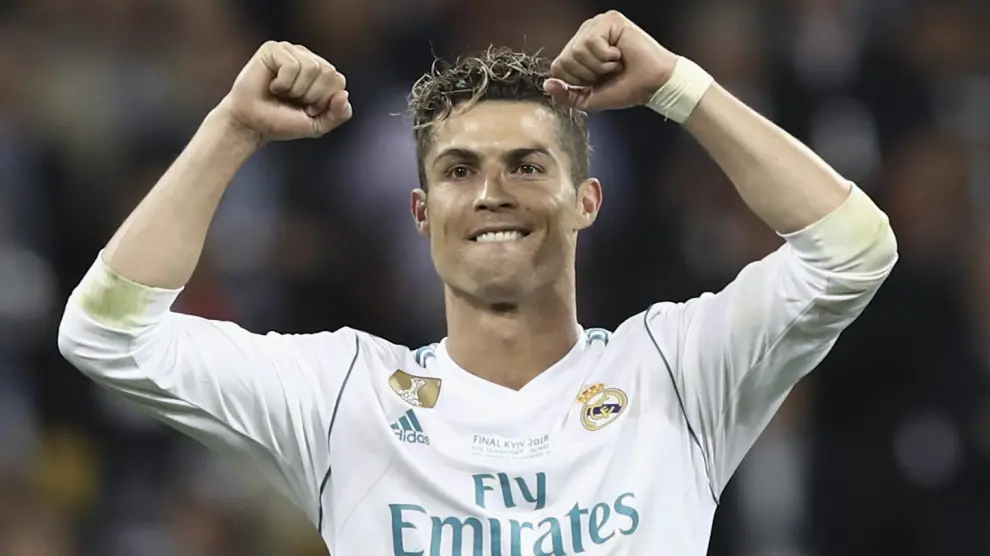 Cristiano Ronaldo celebrando la victoria en la final de la Champions contra el Liverpool.
