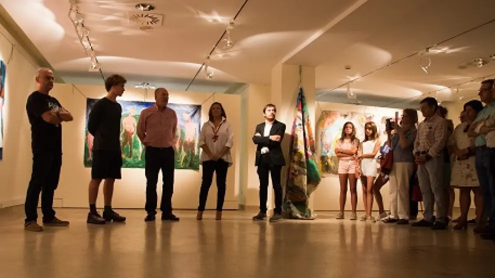 Un momento de la inauguración de la exposición de José Luis Barquero