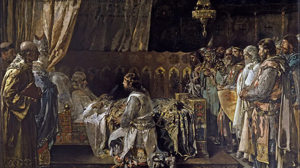 'Últimos momentos del rey Jaime I', óleo de Ignacio Pinazo que se conserva en el Museo del Prado