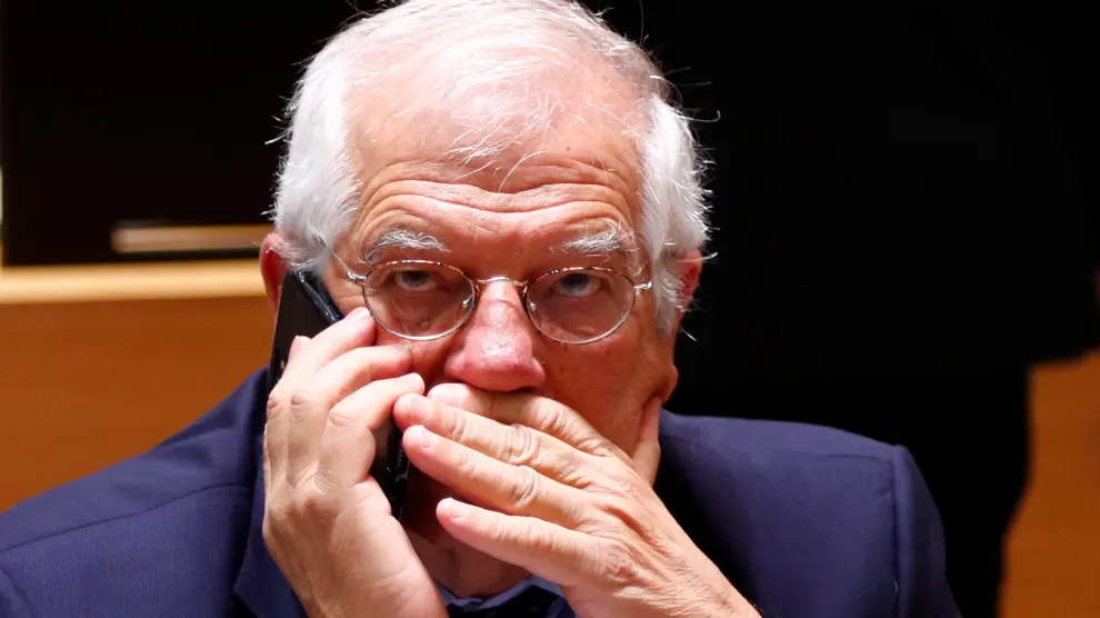 El ministro español de Asuntos Exteriores, Josep Borrell, en Bruselas este lunes