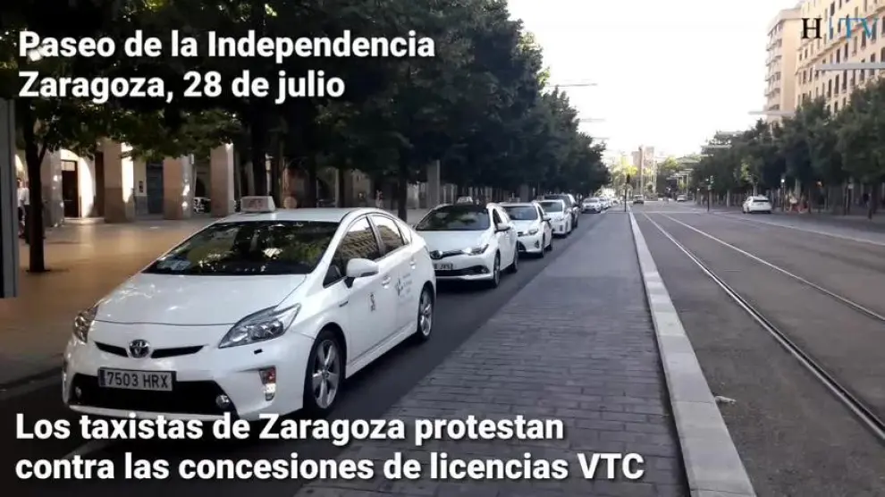 Los taxistas de Zaragoza, también se unen a las protestas