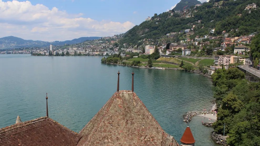 Bahía de Montreux desde el castillo de Chillon.