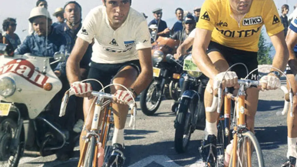 Eddy Merckx y Luis Ocaña en el Tour.