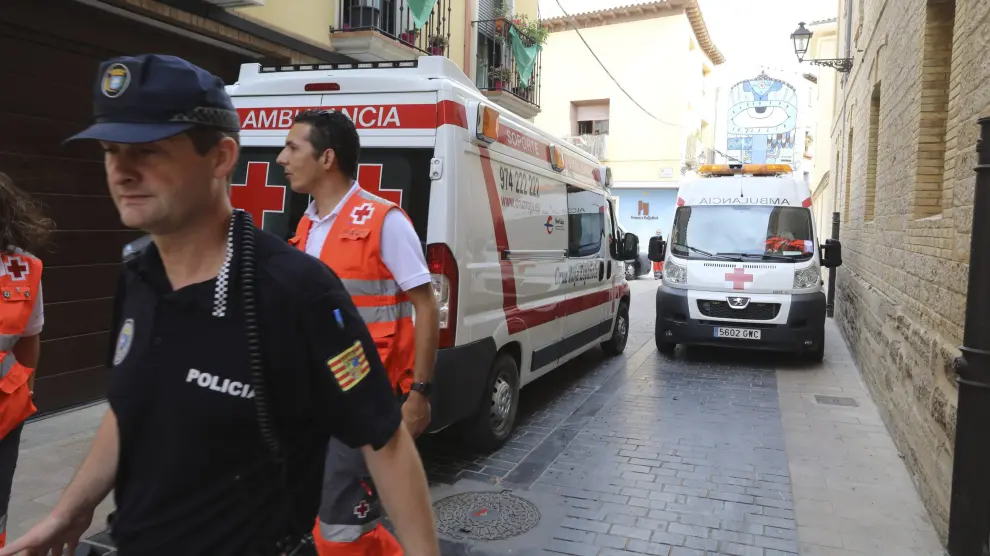 Dos de las ambulancias se han situado en Quinto Sertorio, uno de los accesos a la plaza del chupinazo