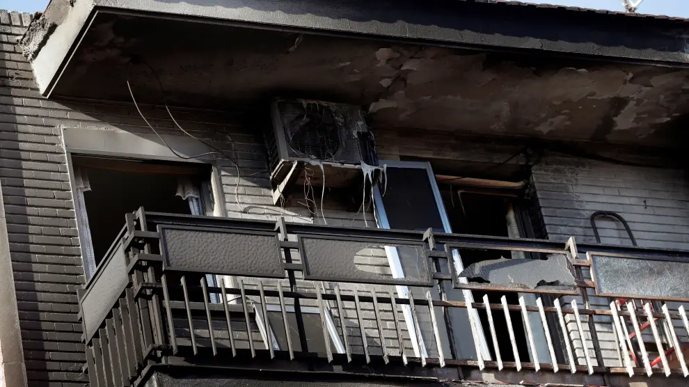 Estado en el que quedó uno de los pisos del edificio en el que se produjo el incendio.