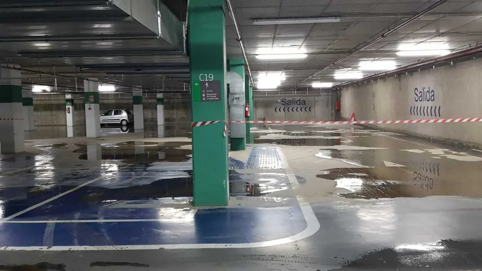 El aparcamiento subterráneo de la estación Delicias ayer por la mañana.