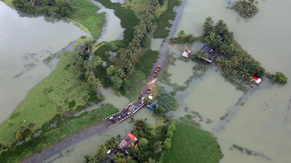 En el estado de Kerala, las inundaciones se han cobrado la vida de 387 personas.