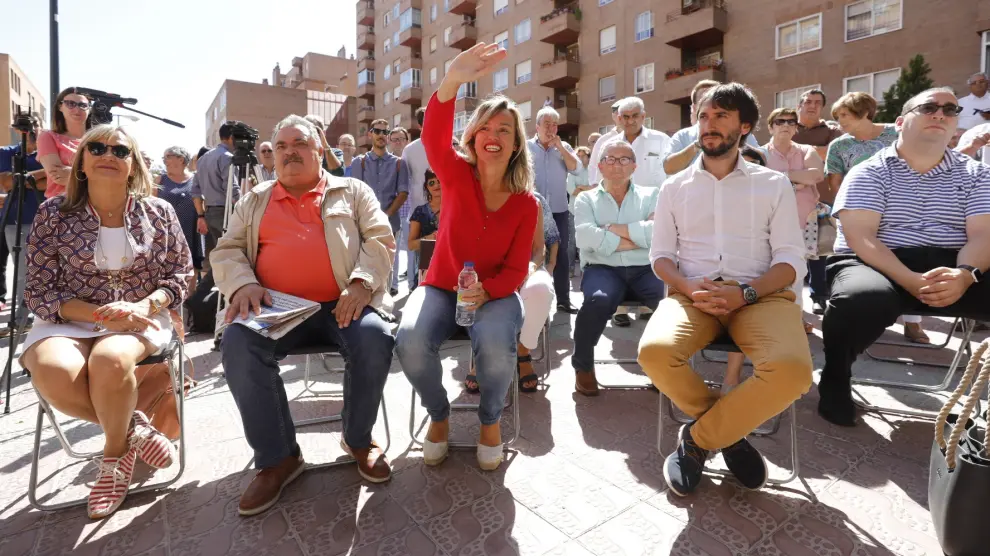 Pilar Alegría, durante la presentación de su candidatura a las primarias del PSOE.