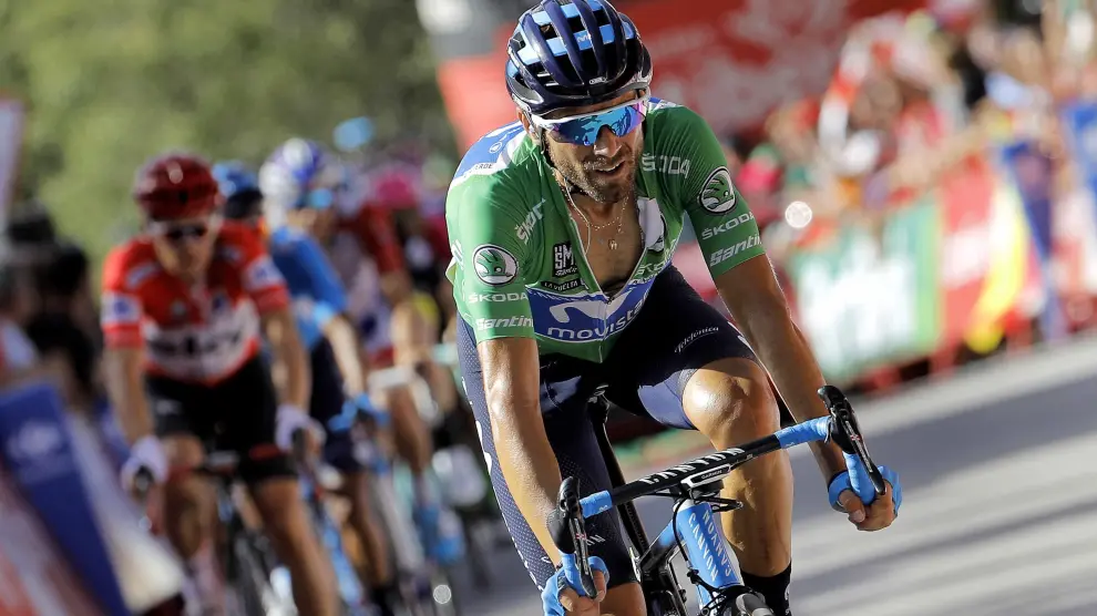 Imagen de Valverde durante la etapa.