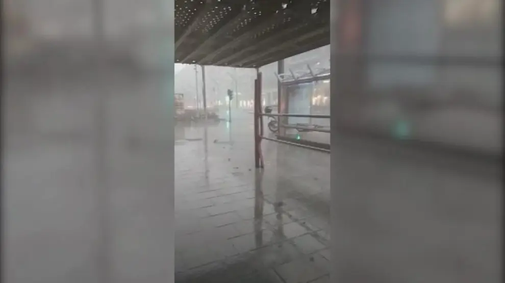 Lluvia en Logroño