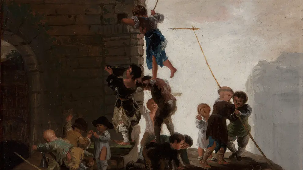 'Niños buscando nidos', una de las obras de Goya que formará parte de la exposición en el palacio de Sástago