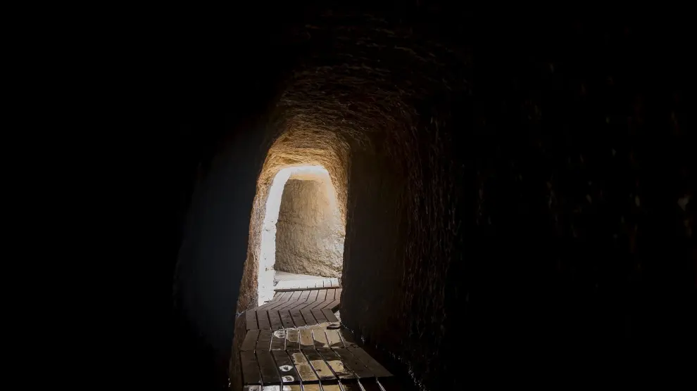 Una de las galerías del acueducto romano que se excavó de Albarracín hasta Cella y a su paso por Gea se hace subterráneo