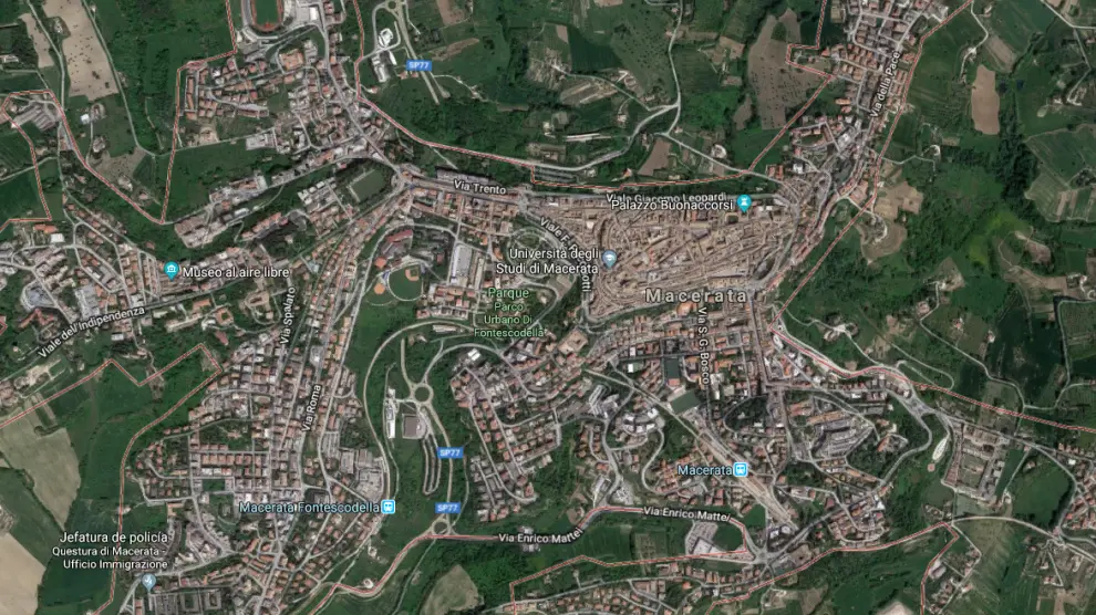 Localidad de Macerata, donde tuvo lugar el tiroteo.