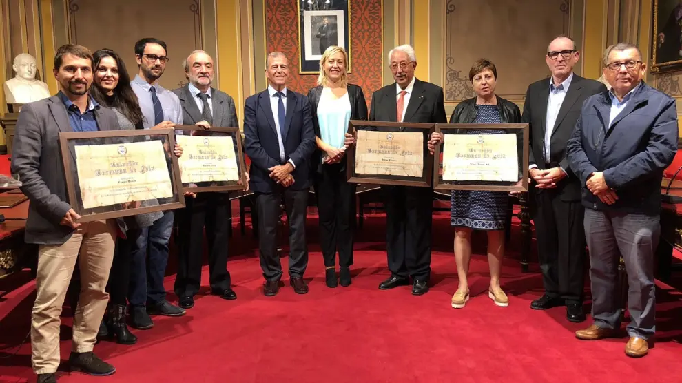 Galardonados en la VII edición de los premios Germana de Foix con el alcalde, la concejala de Desarrollo y la consejera de Economía.