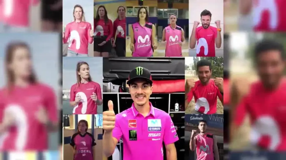 Los deportistas de Movistar se suman a la campaña contra el cáncer de mama
