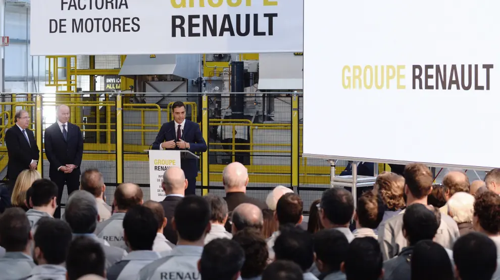 Visita de Pedro Sánchez a las nuevas instalaciones de las factorías de Renault.
