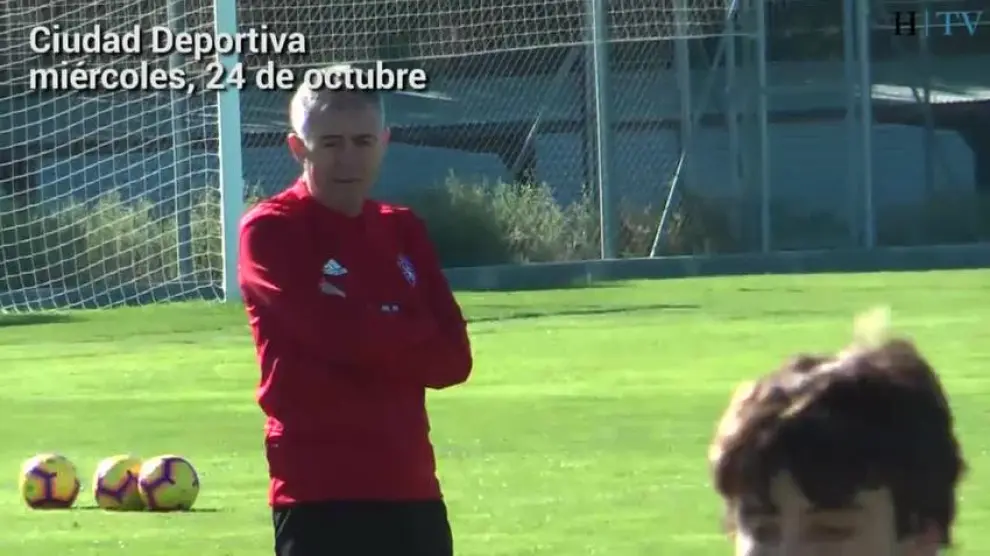 Primer entrenamiento del Real Zaragoza con Lucas Alcaraz