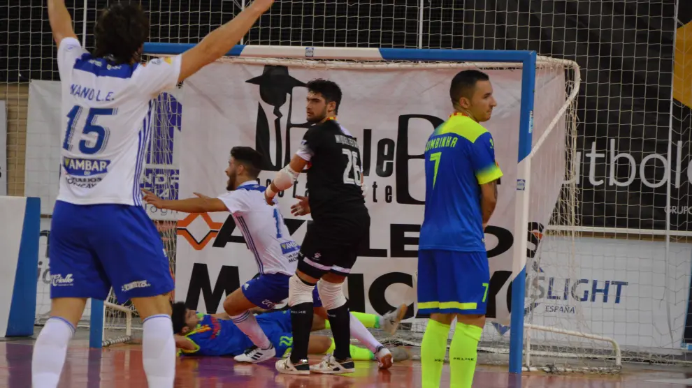 Momento del gol en la victoria (2-0) de la jornada 5 contra el Industrias Santa Coloma.