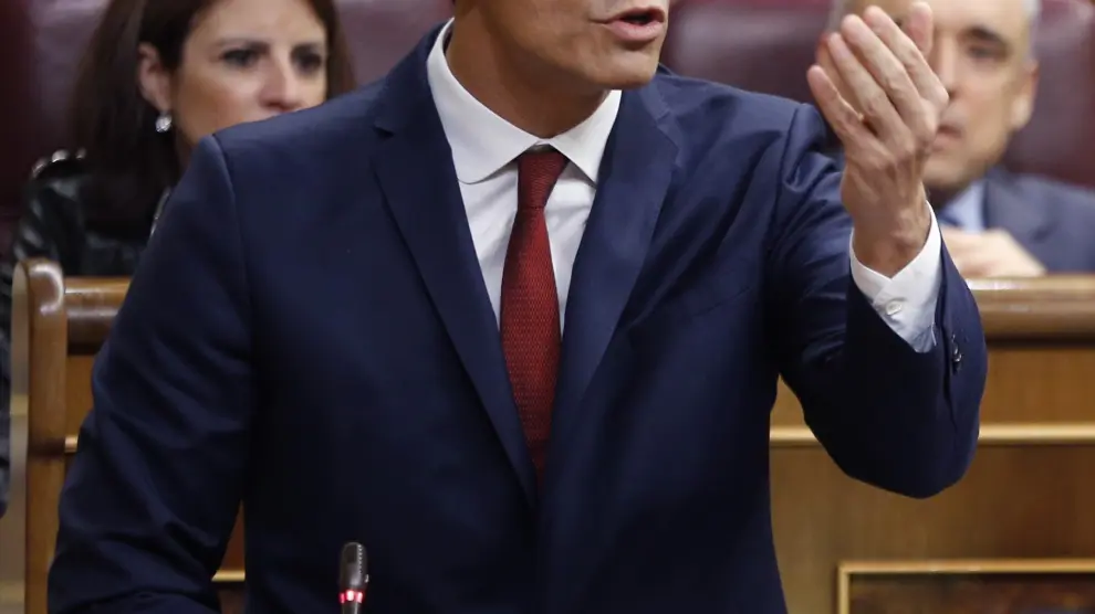 Pedro Sánchez durante la sesión de control del Gobierno de este miércoles.