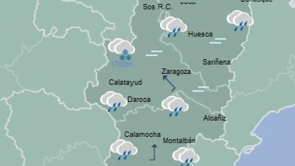 La semana arranca con precipitaciones en el noroeste peninsular y Pirineos