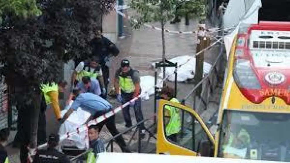 Imágenes del triple crimen cometido en el barrio de Usera de Madrid en 2016.