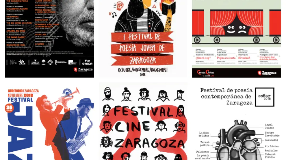 El Festival de Jazz al marge, Rasmia, El vagón de Teatro Infantil, Jazz Zaragoza, el Festival de Cine de Zaragoza y el Festival de poesía contemporánea son algunas de las citas claves de este mes de noviembre.
