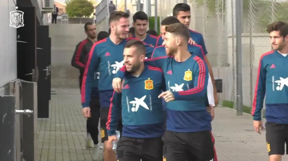 Selección Española entrena para su partido contra Croacia