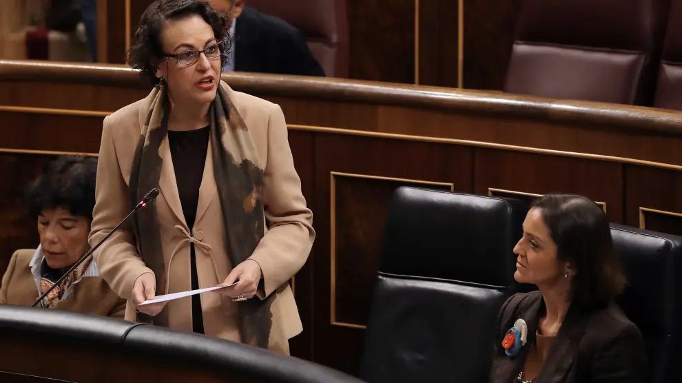 La ministra de Trabajo, Magdalena Valerio, este miércoles en el Congreso