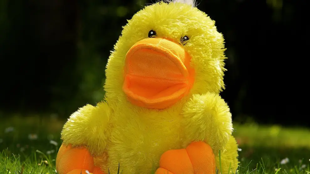 La 'mascota' consistía en un peluche de un pollo amarillo.