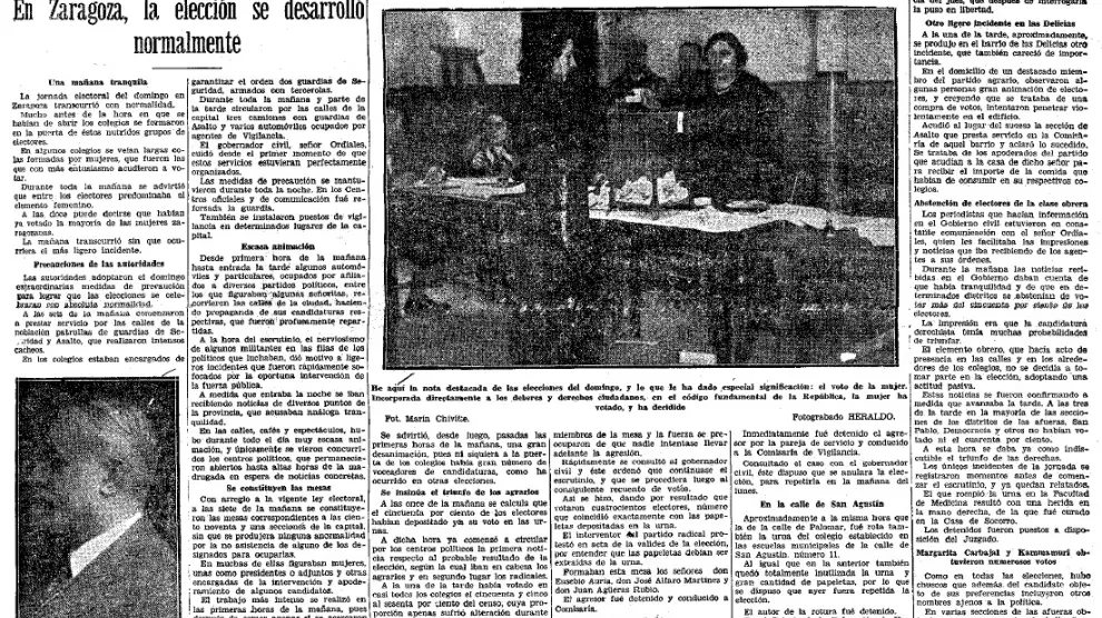 Portada de Heraldo el 20 de noviembre de 1933