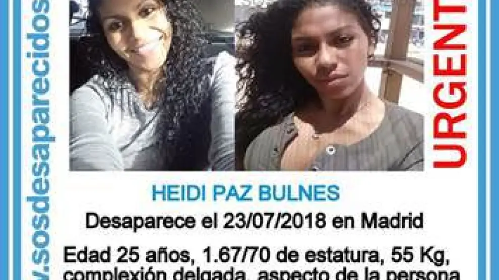Fotos de Heidi Paz que publicó SOS desaparecidos cuando se perdió la pista de la joven de 25 años.
