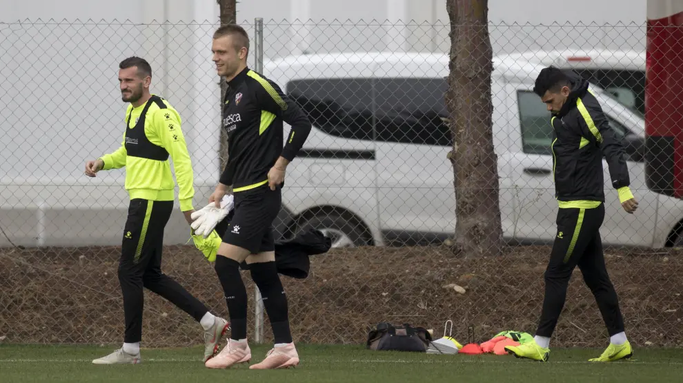 Brezancic, Jovanovic y Gürler, en el entrenamiento de hoy.