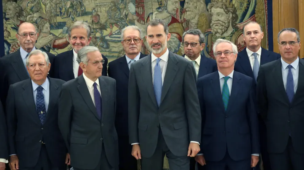 El rey Felipe VI en el Palacio de la Zarzuela con motivo de la conmemoración del 40 aniversario de la Constitución Española.