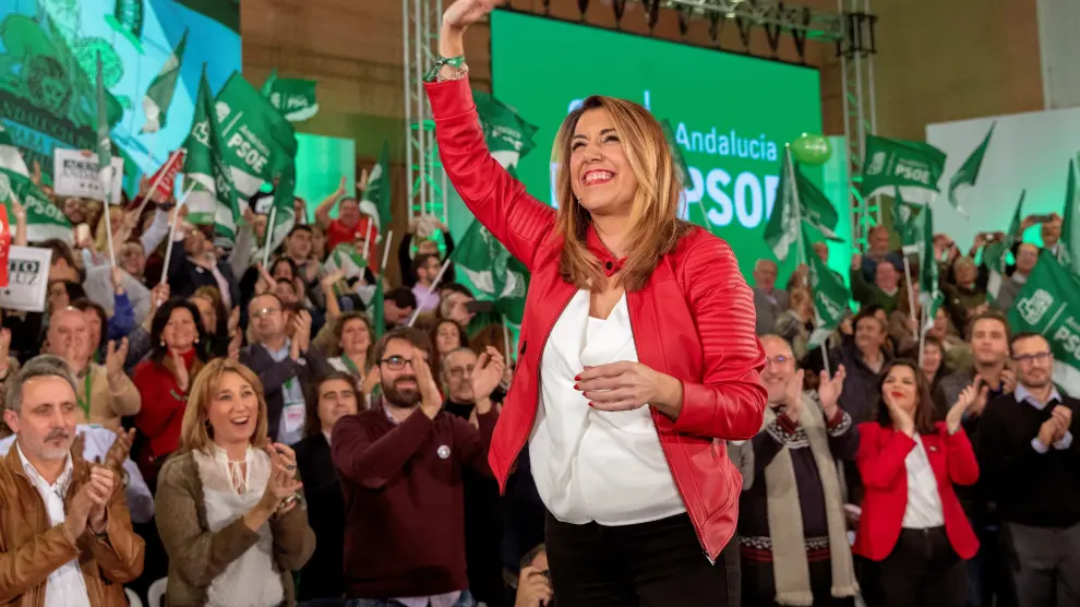 La candidata Susana Díaz, durante el acto de cierre de la campaña electoral.