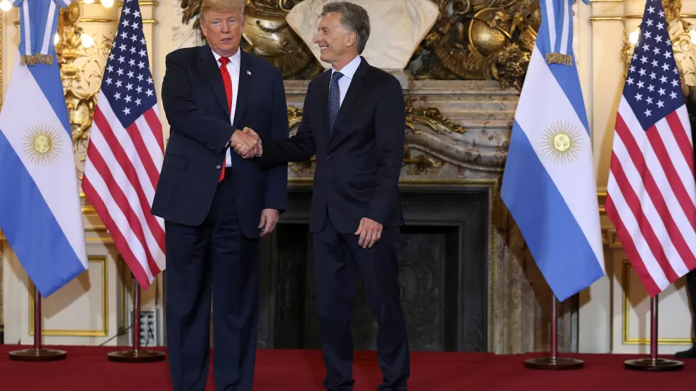 Donald Trump y Mauricio Macri en la Casa Rosada.