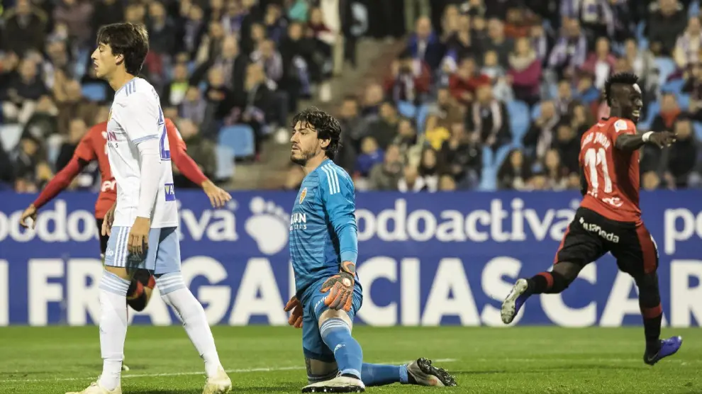 El último gol encajado por el Real Zaragoza en La Romareda esta temporada, dentro de su largo serial: el segundo del Mallorca, hace dos jornadas, anotado por Lago Junior.