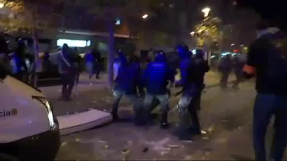 Escenas de violencia callejera en Tarrasa