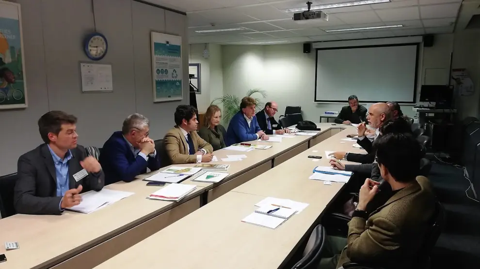 Representantes de Asaja durante el encuentro mantenido la semana pasada en Bruselas con DG de Medio Ambiente acerca del problema del lobo.