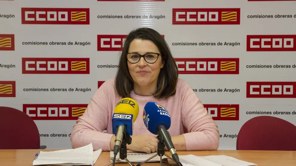 La secretaria de Acción Sindical de CC. OO. Aragón, Sonia García.