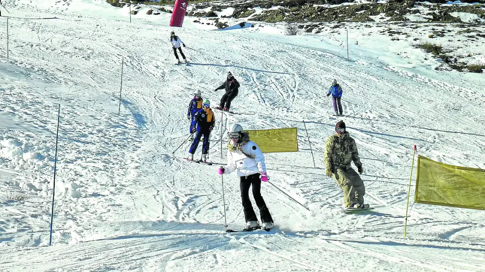 Esquiadores disfrutado en Formigal de una jornada soleada