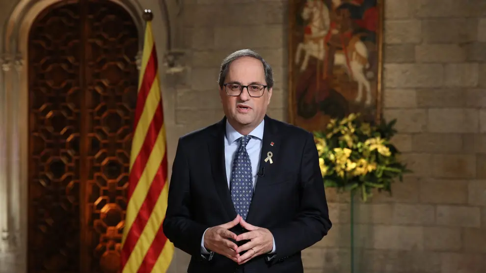 El presidente de la Generalitat, Quim Torra, en su mensaje de fin de año